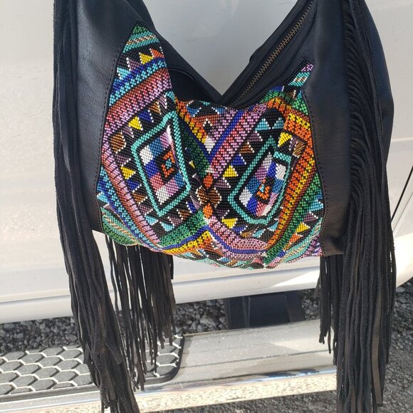 Custom Hand Beaded Fringe Hobo